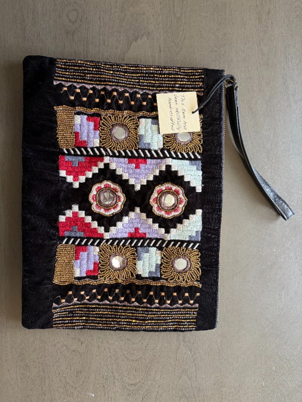 ZARA EMBROIDERED/MIRRORED CLUTCH BAG-WITH TAGS